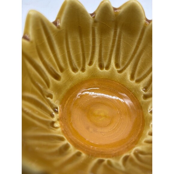 3 Vintage Flower Shaped Bowls Italian Pottery Yellow Figural Set Of 3 READ - Picture 6 of 10